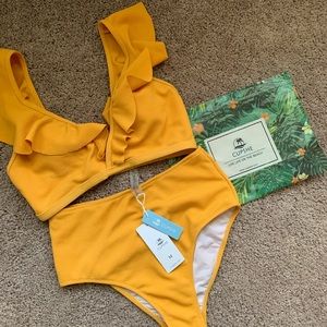Cupshe High Waisted Yellow Bikini